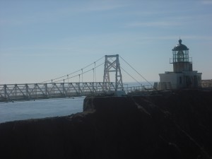 The bridge to Point Bonita Lighthouse.