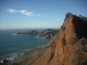 The Marin Headlands, after you survive the steep 15-minute uphill ride the starts from the west side of the Golden Gate bridge.