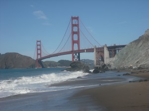 Seldom visited Marshall Beach, reached by a spur near the bottom of the Batteries to Bluff trail.