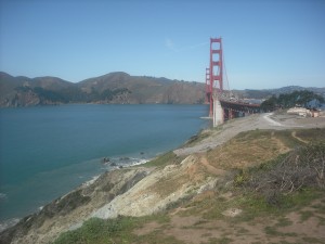 The view of the Golden Gate Bridge from the Pacific Overlook.