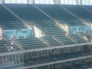 Left field seats at Progressive Field aren't sold out these days, like they were in the old days.