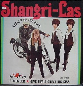 Although Betty Weiss was part of the original Shangri-Las, by the time of the photo on this release, they were down to the trio of her sister Mary Weiss and identical twins Marge and Mary Ann Ganser.