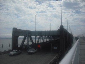 A bridge with no entrance and, on the day we saw it, no people.