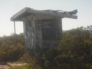 Abandoned shed in the Nike missile site on Sweeney Ridge Trail.