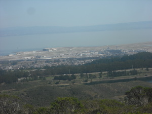 That's the San Francisco airport, on this slightly different view of the bay from the trail