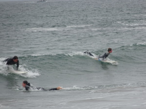 Rodeo Beach surfers.