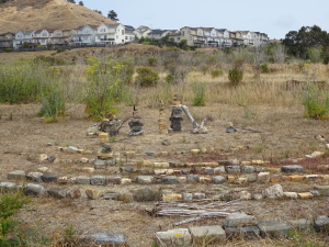 Odd labyrinth on bike path near Point Richmond docks.