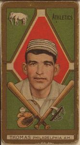 Ira Thomas, in the days when some baseball cards didn't even have the players' first names.