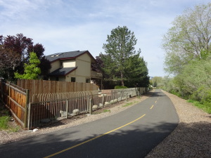 Near the western end of the bike trail.