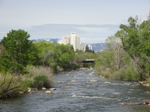 Reno, viewed from a bridge just east of downtown.