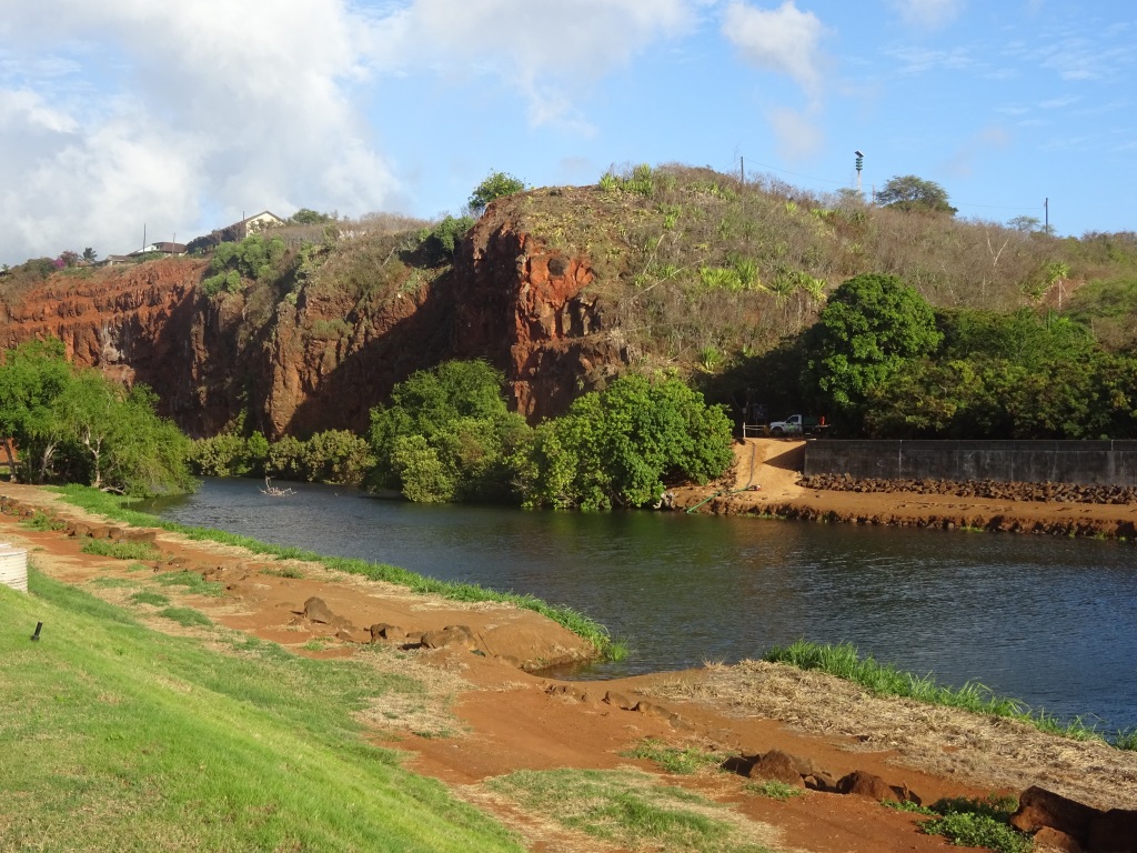 The river the Hanapepe Swinging Bridge overlooks.