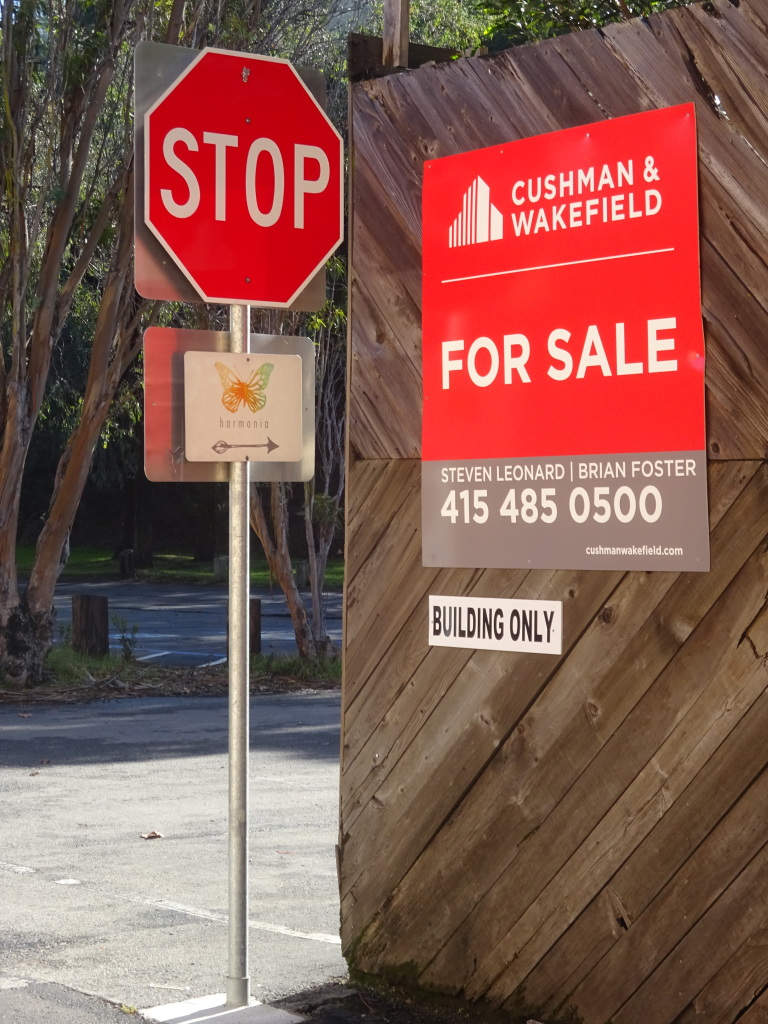 For Sale sign on the Plant property, November 2016.