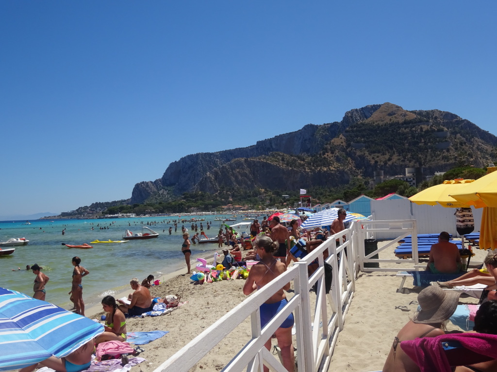 Mondello beach, looking to the east.