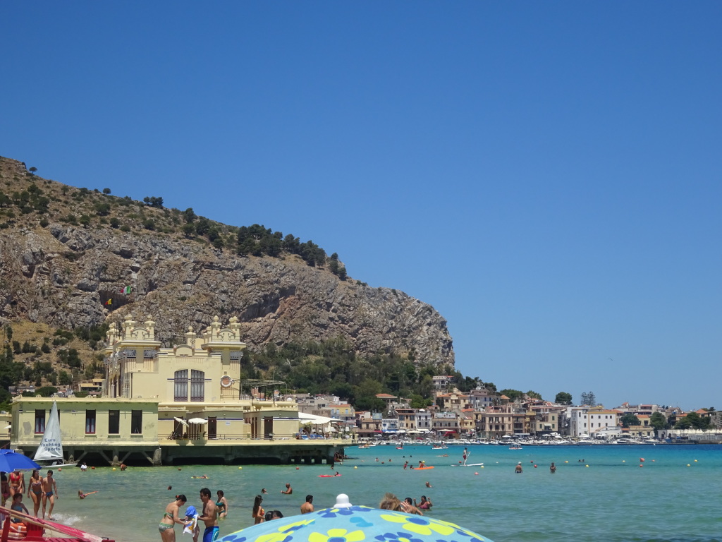 Mondello beach, looking to the west.