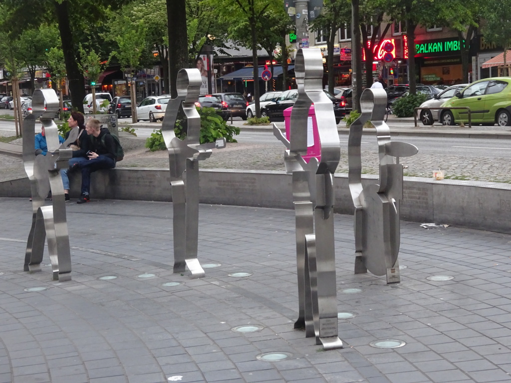 Four Beatles statues on Beatles Platz.