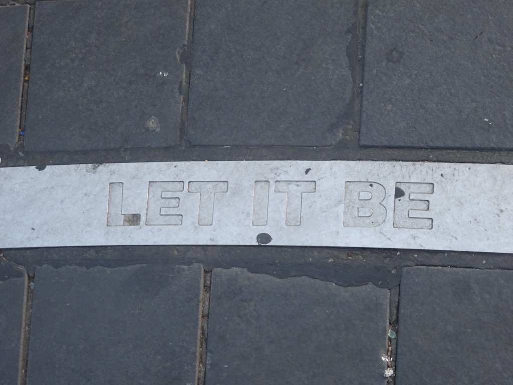 "Let It Be," the final song title inscribed onto Beatles Platz.