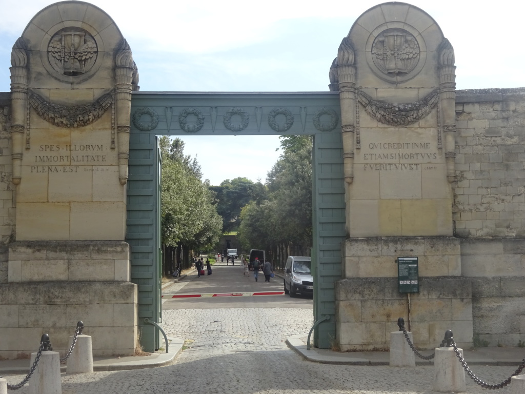 The main entrance to Père Lachaise Cemetery.